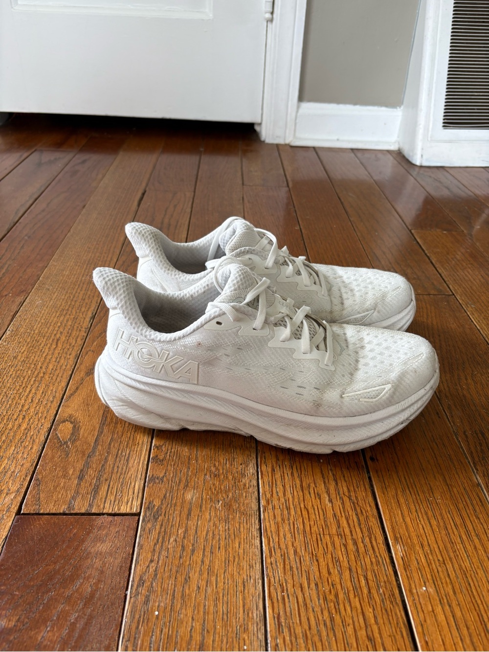 Hoka Clifton 8 Women’s All-White Sneakers